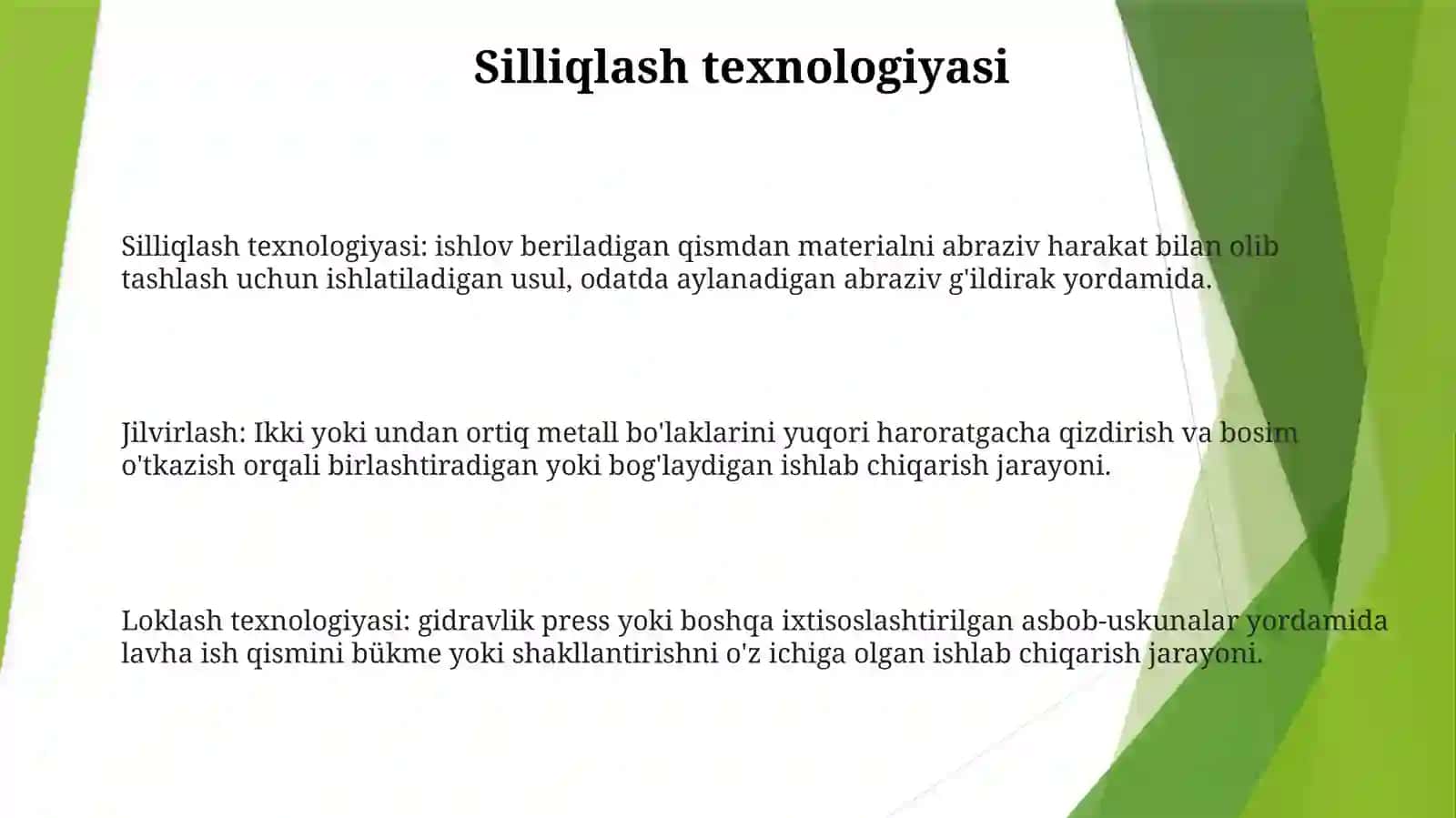 Jilvirlash Va Loklash Texnologiyasi 2