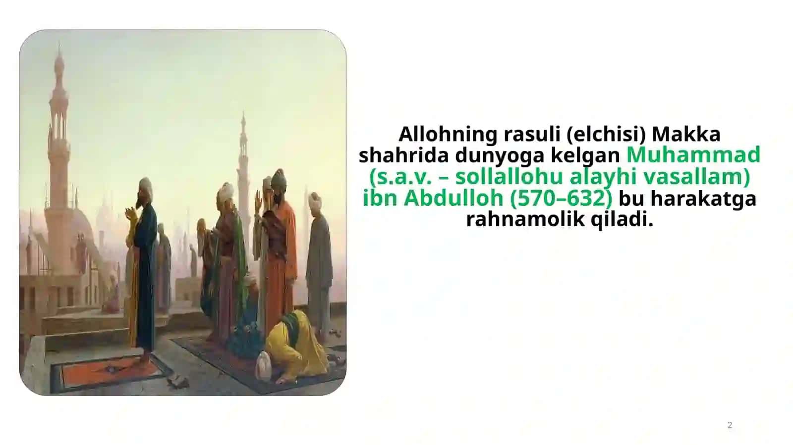 ISLOM DININING VUJUDGA KELISHI 2