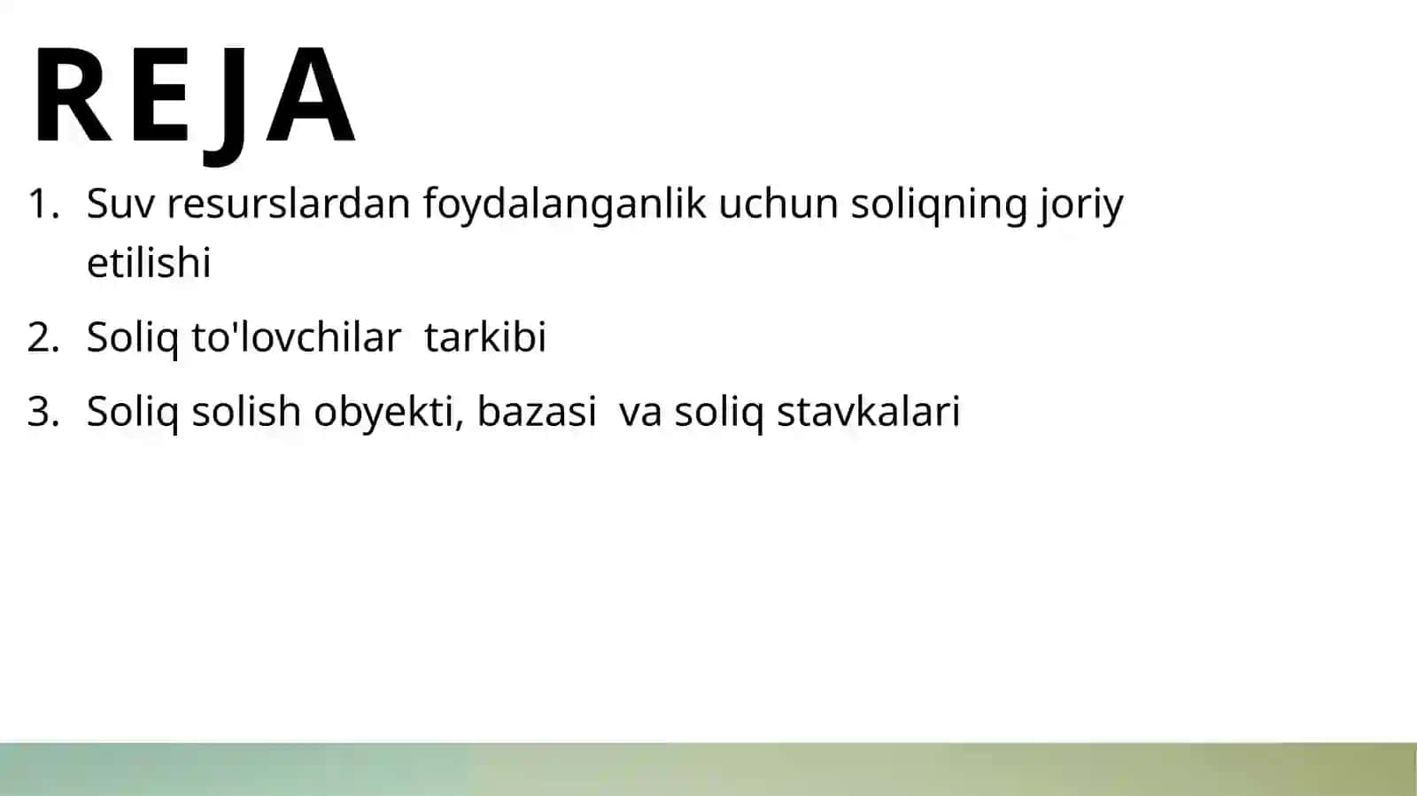 Suvresurslaridan foydalanganlik uchun soliq 2
