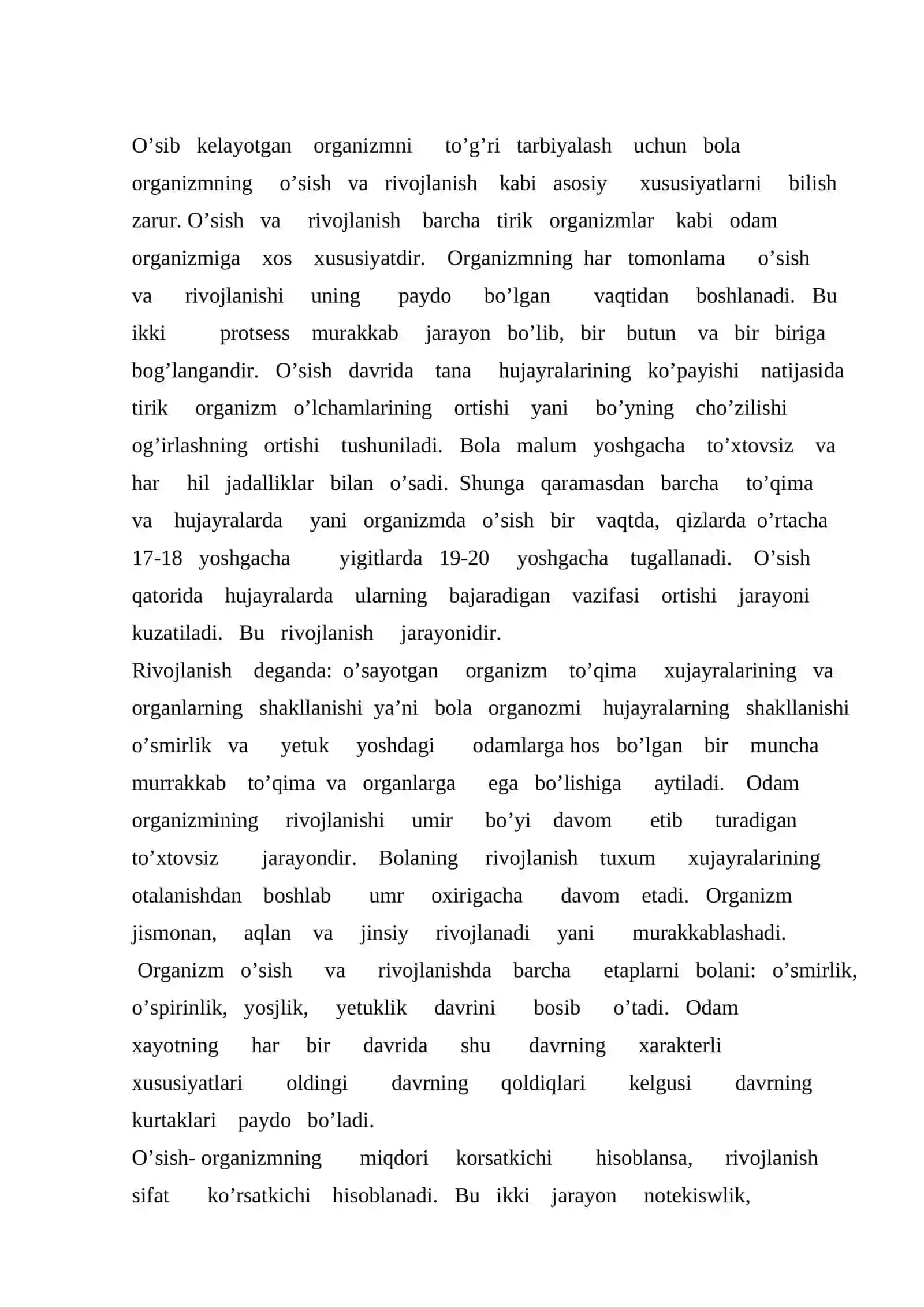 Maktabgacha yoshdagi bolalarni o’sish va rivojlanishining asosiy qonuniyatlari 2