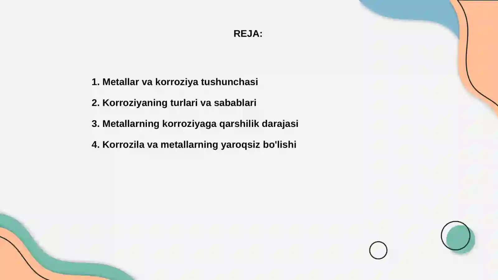 Metallarning korroziyasi va ulardan himolanish 2