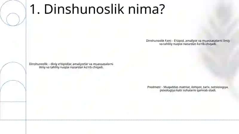 Dinshunoslik Fani Predmeti 2