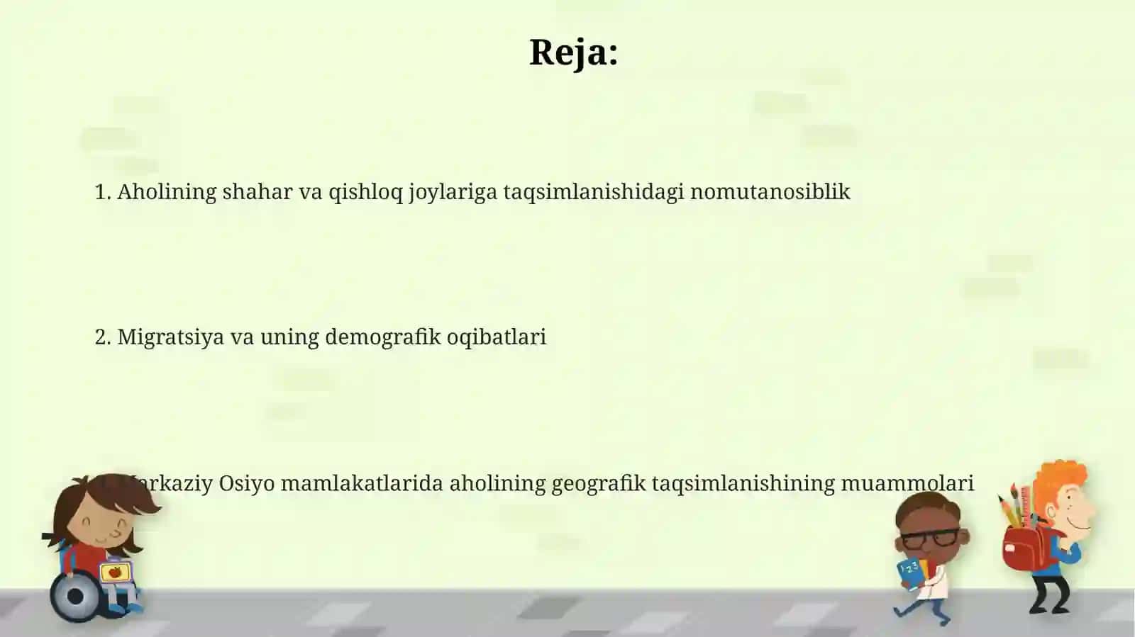 O‘rta Osiyo mamlakatlarida aholi joylashuvi muammolari 2