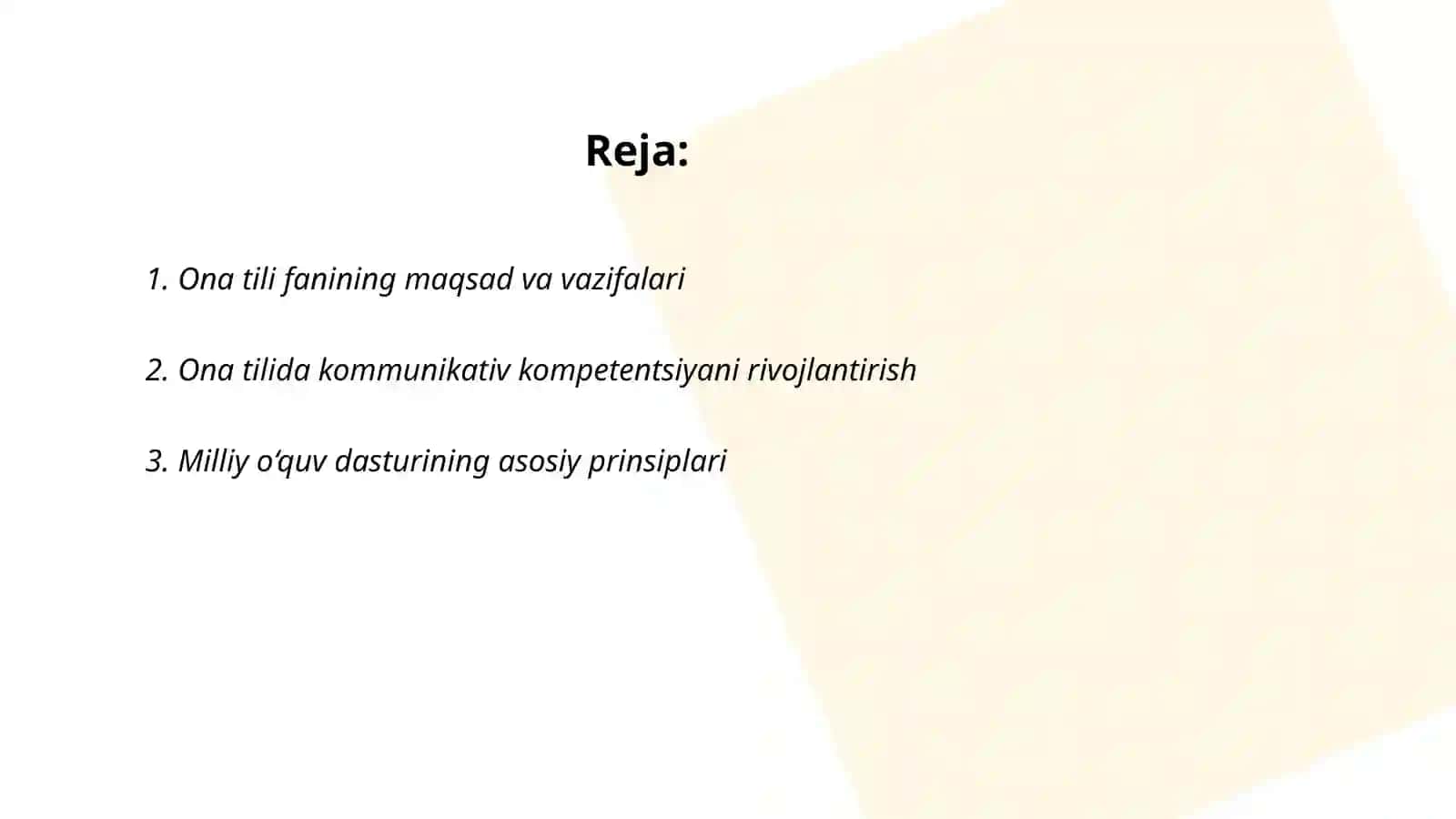 Ona tili fanidan milliy o‘quv dasturi loyihasining mazmun va mohiyati 2