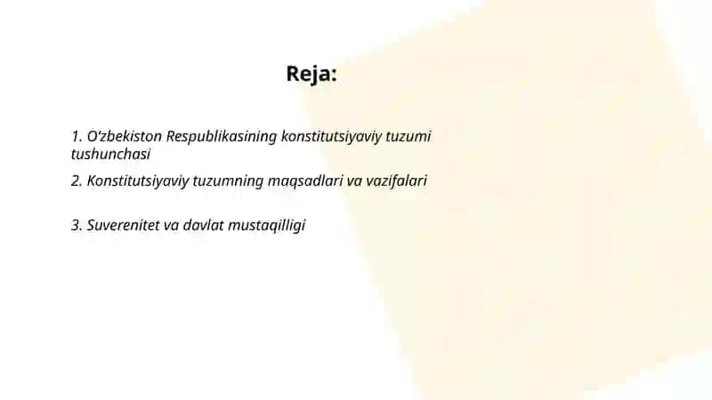 Oʻzbekiston Respublikasining konstitutsiyaviy tuzumi va uning asosiy prinsiplari 2