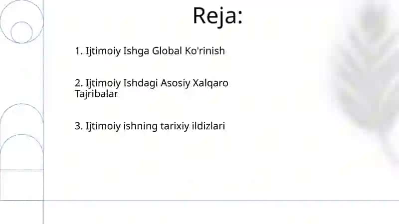 Ijtimoiy ish tarixi va xorijiy tajriba o'quv fani sifatida 2
