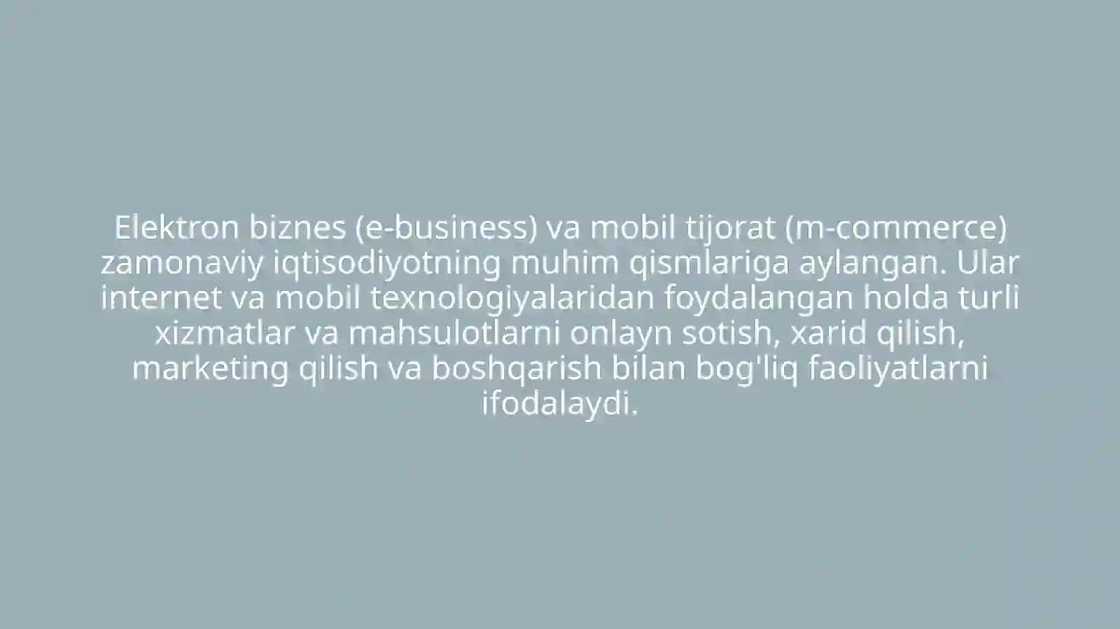 Elektron biznes va mobil-tijorat 2