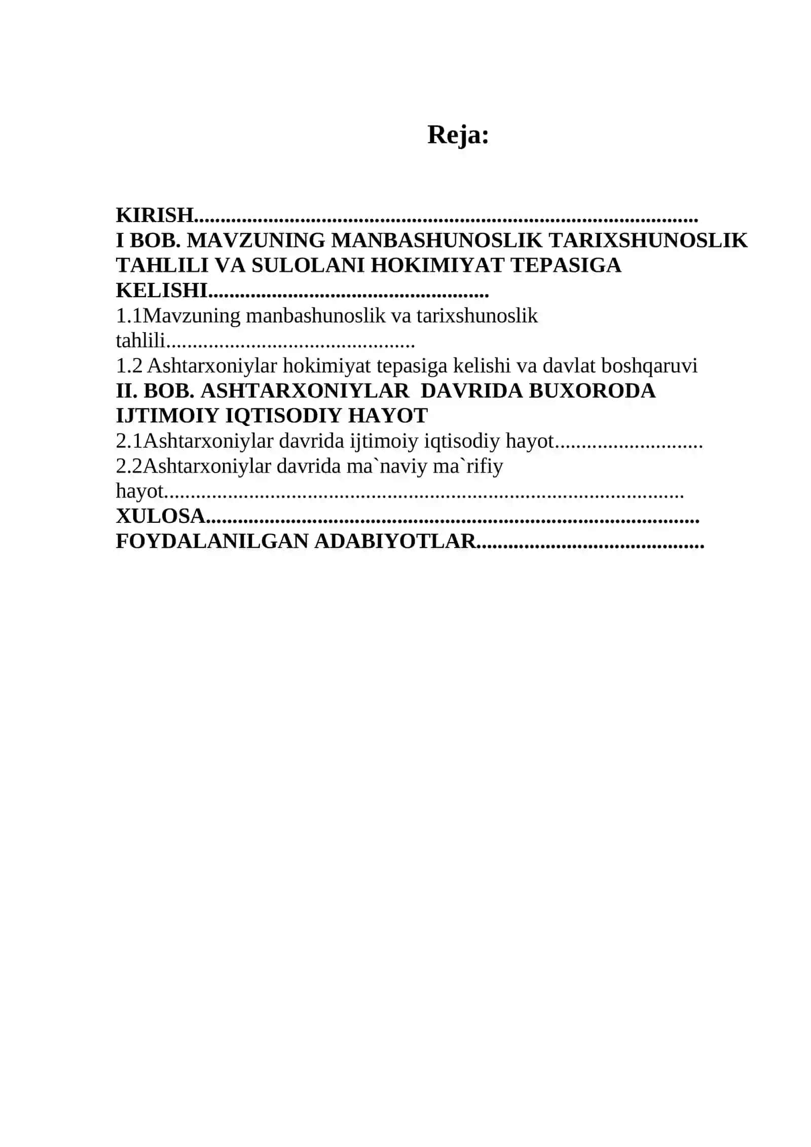BUXORO XONLIGINING ASHTARXONIYLAR DAVRIDAGI TARIXI MAVZUSIDA 2