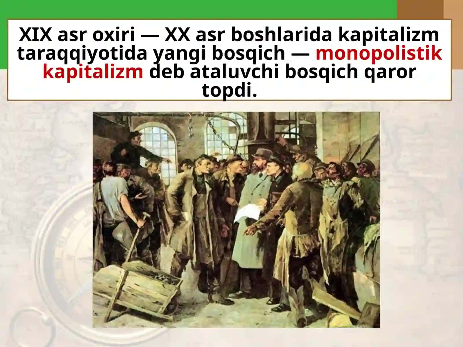 XIX asr oxiri — XX asr boshlaridakapitalizmtaraqqiyotidayuzbergantubo‘zgarishlar 2