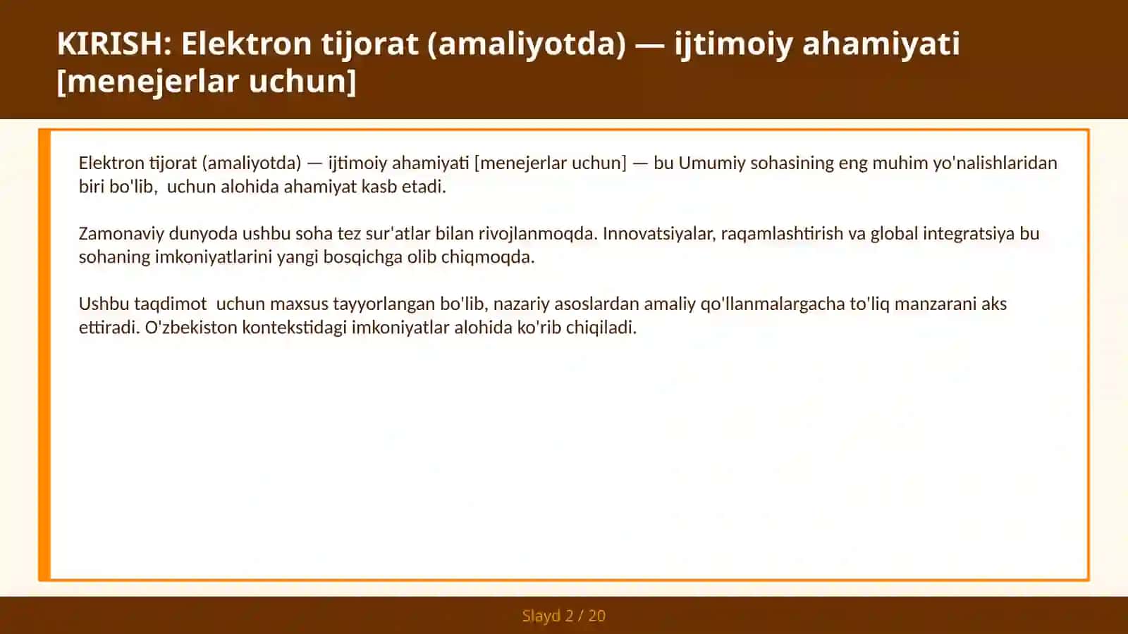 Elektron tijorat (amaliyotda) - ijtimoiy ahamiyati [menejerlar uchun] 2