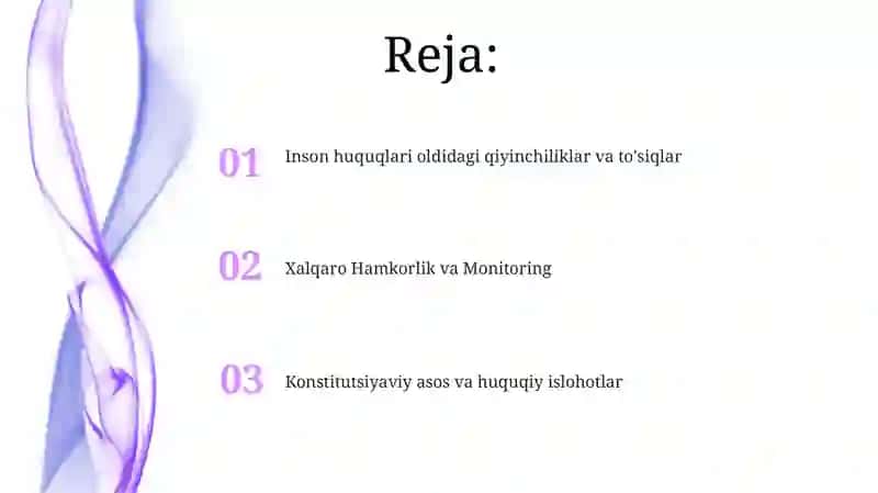 Oʻzbekistonda inson huquqlari va erkinliklarini kafolatining yaratilishi 2