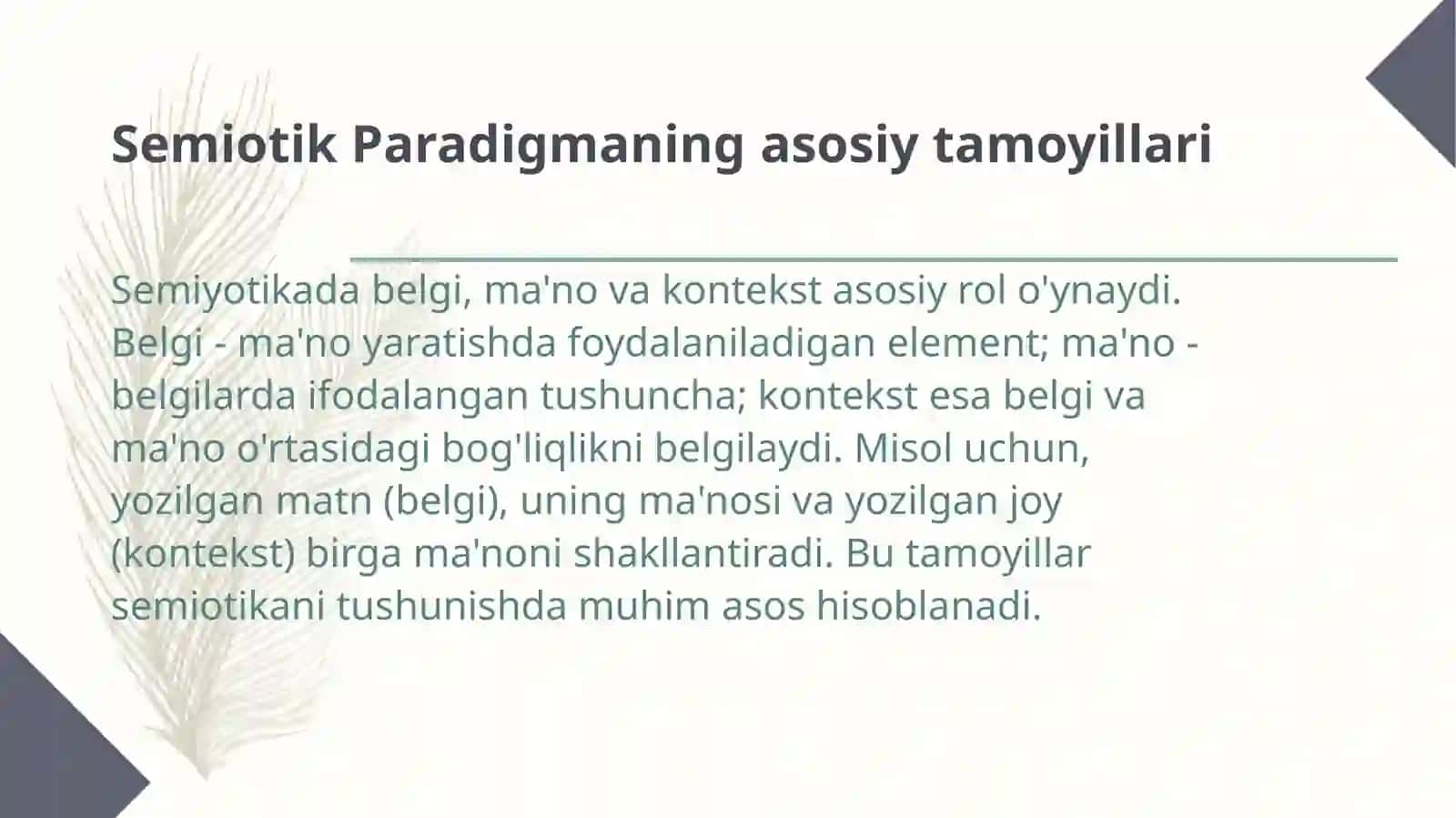 Semiotikparadigma:Lisoniybelgitabiati,tabiiyligivashartlilikmuammosi 2