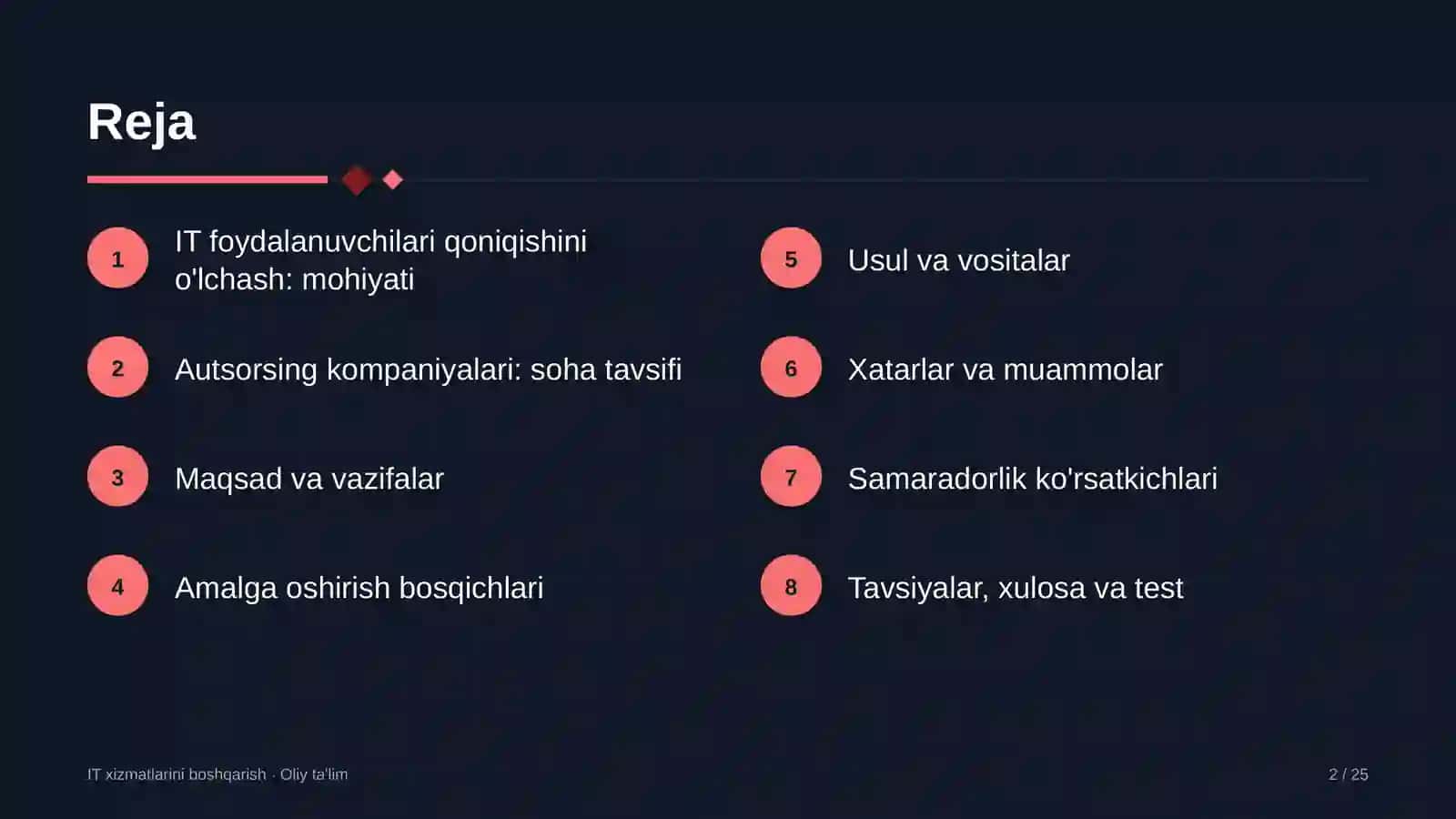 Autsorsing kompaniyalarida axborot texnologiyalari xizmatlari foydalanuvchilarining qoniqishini o'lchash 2