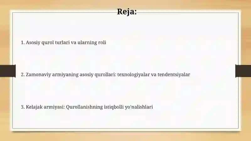 Zamonaviy armiyaning asosiy qurol-aslahalari 2