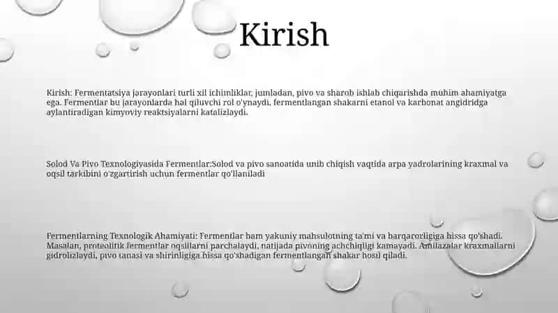 Solod Va Pivo Texnologiyasida Fermentlar 2