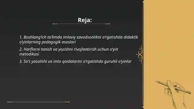 Boshlang‘ich ta’limda imloviy savodxonlik boʻyicha turli didaktik oʻyinlardan foydalanish 2