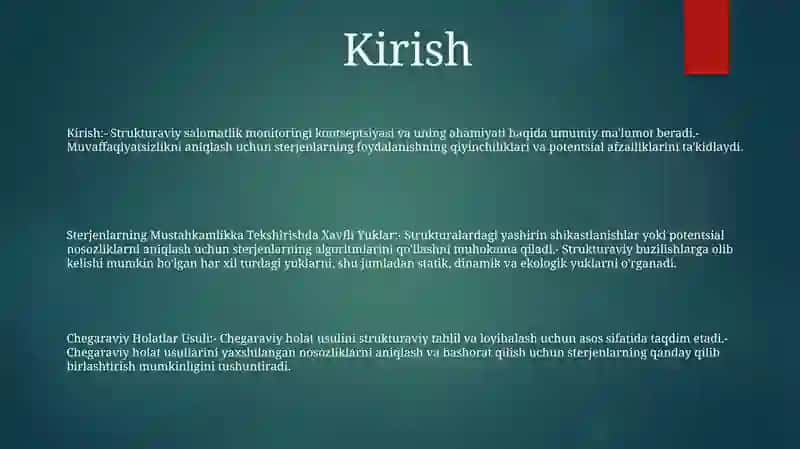 Sterjenlarning Mustahkamlikka Tekshirishda Xavfli Yuklar,Chegaraviy Holatlar Usuli 2