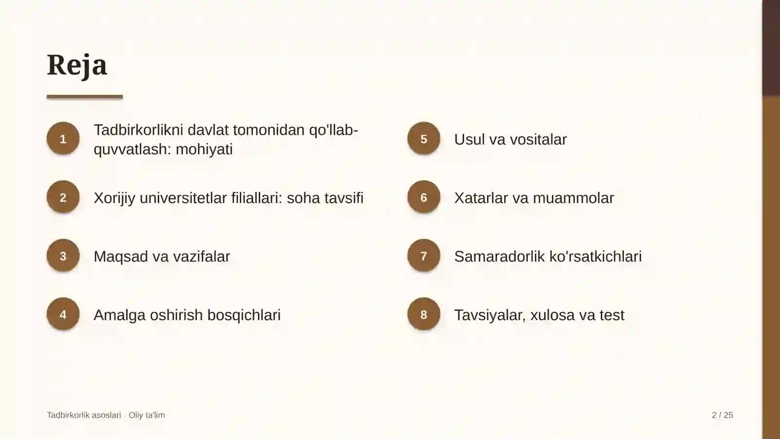 xorijiy universitetlar filiallarida tadbirkorlikni davlat tomonidan qo'llab quvvatlash 2547 2