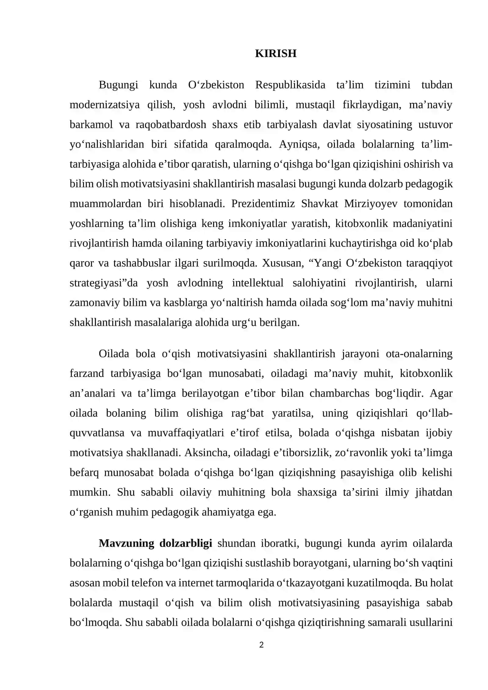 OILADA BOLA O‘QISH MOTIVATSIYASINI SHAKLLANTIRISH 2
