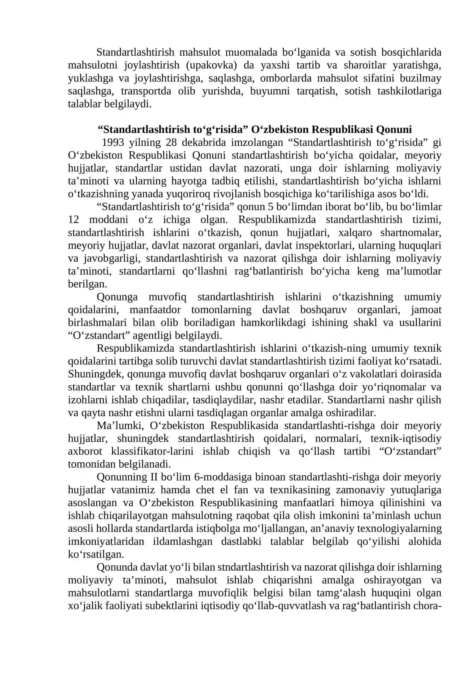 Standartlashtirishning maqsad va vazifalari 2