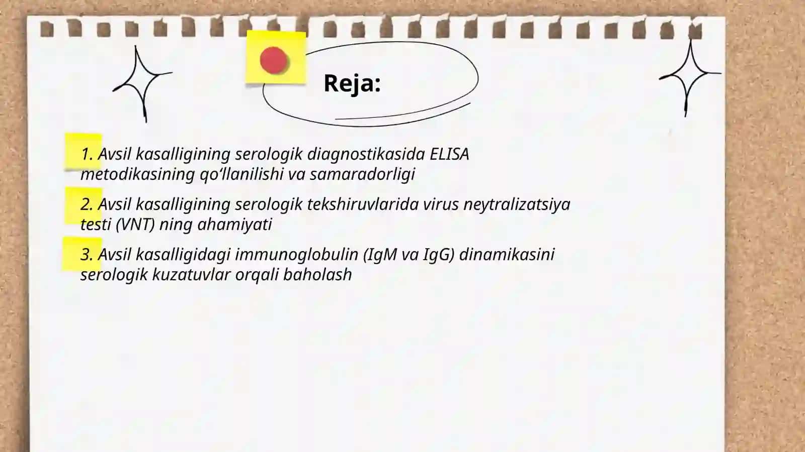 Avsil kasalligining serologik diagnostikasi 2
