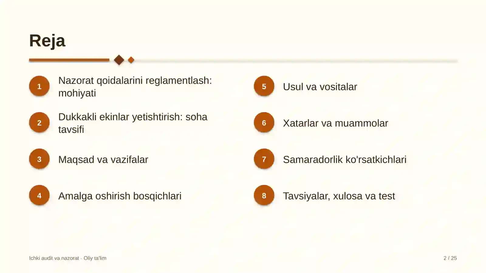 Dukkakli ekinlar yetishtirishda nazorat qoidalarini reglamentlash 2