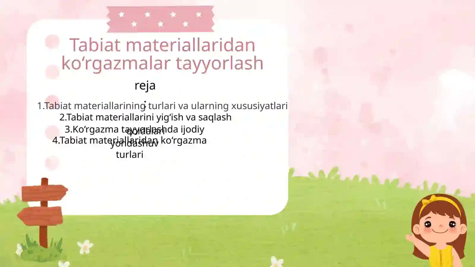 Tabiat bilan tanishtirish metodikasi fanidan mustaqil ishi 2