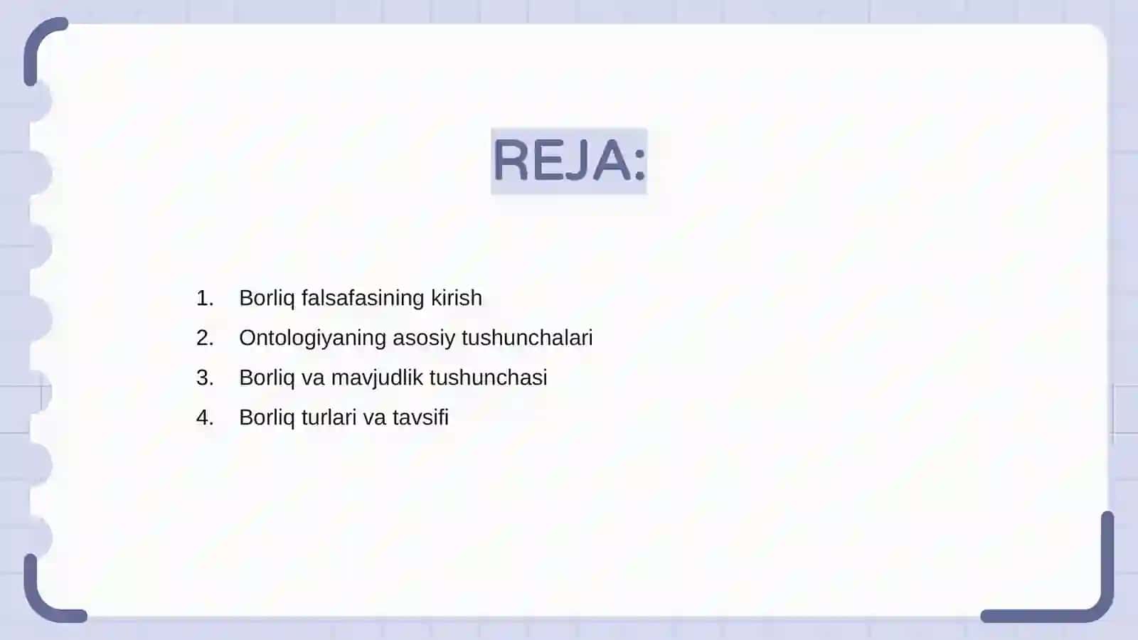Borliq falsafasi (Ontologiya) 2