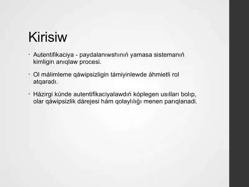 Mavjud autentifikatsiya vositalarining tahlili 2