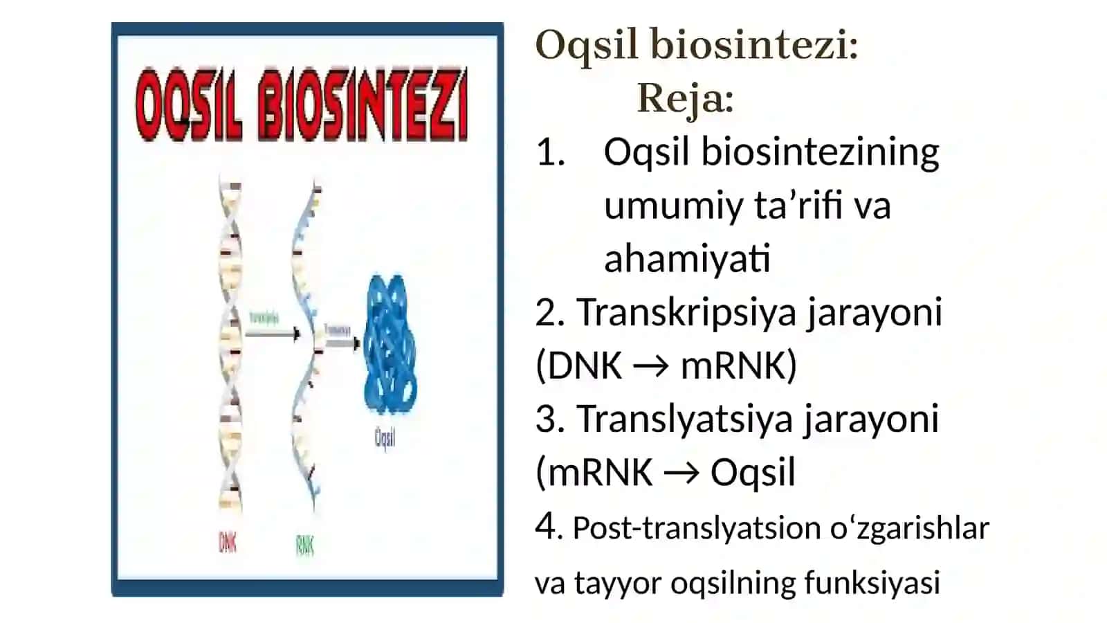 Post-translyatsiono‘zgarishlarvatayyoroqsilningfunksiyasi 2