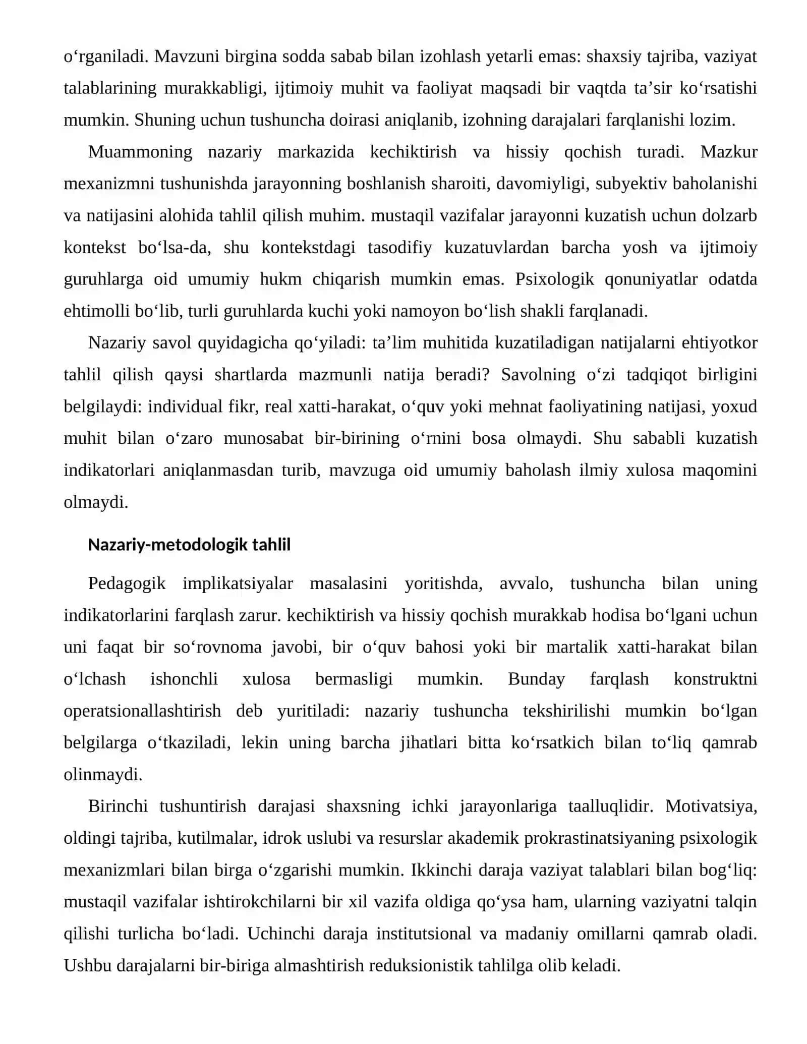 AKADEMIK PROKRASTINATSIYANING PSIXOLOGIK MEXANIZMLARI — TA’LIM JARAYONIDAGI KO‘RINISHLARI 2