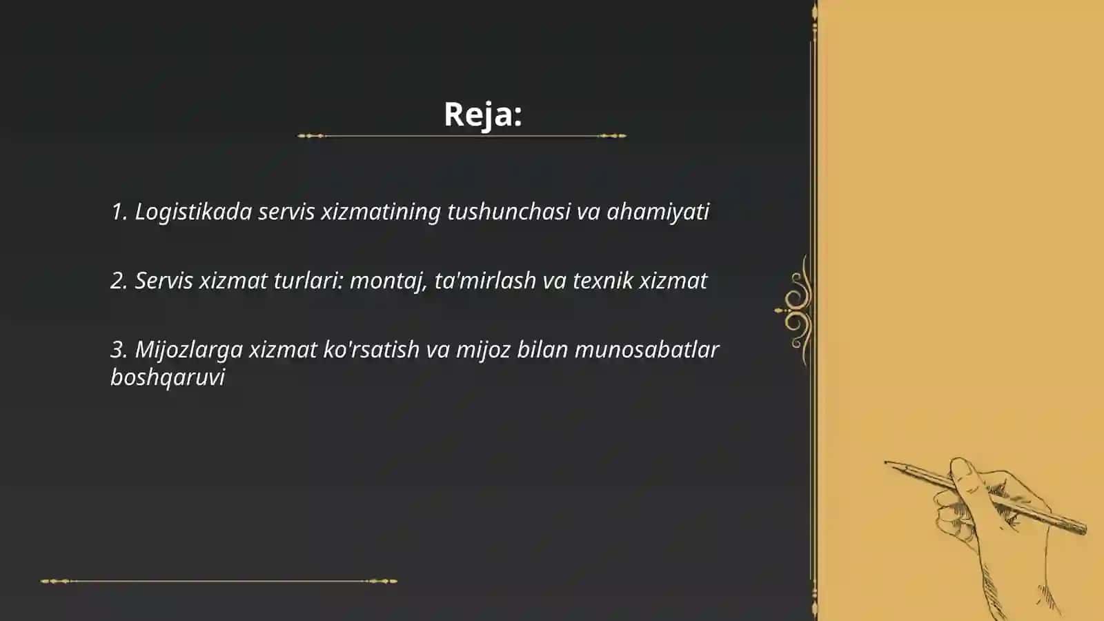 Logistikada servis xizmati 2