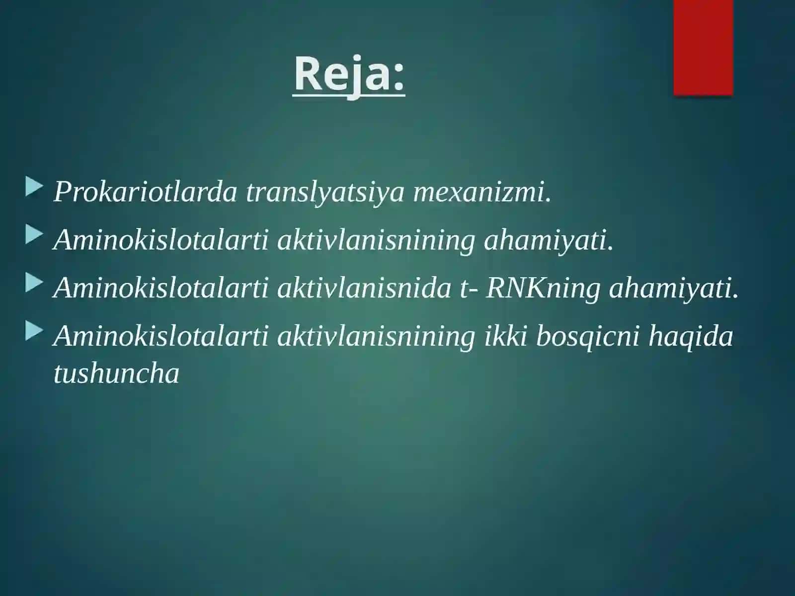 Translyasiya bosqichlari 2