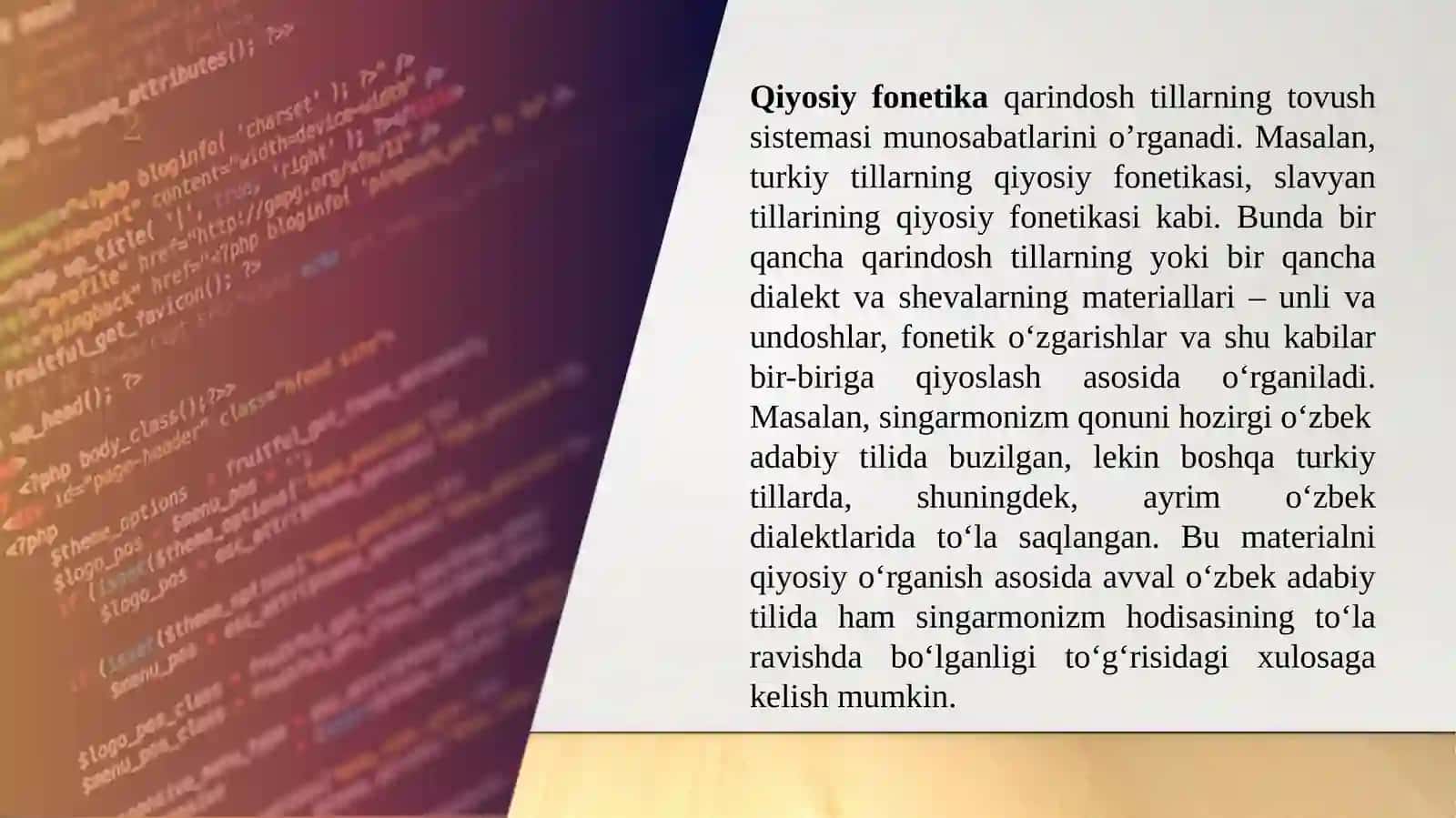 PPT Bo’g'in va uning xossalarini arab va o'zbek (rus) tillari orqali qiyosiy o’rganish 2