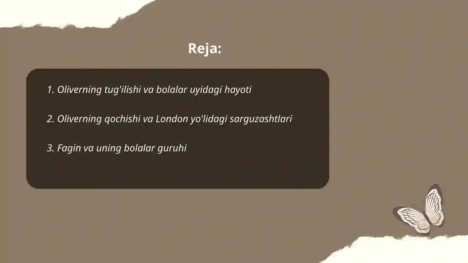 "Oliver Tvistning boshidan kechirganlari" asari 2