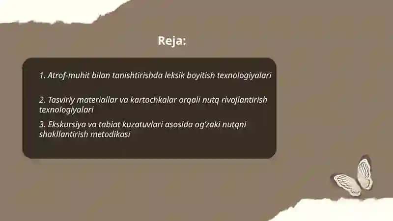 Tevarak-atrof bilan tanishtirish jarayonida bolalar nutqini rivojlantirish texnologiyalari 2