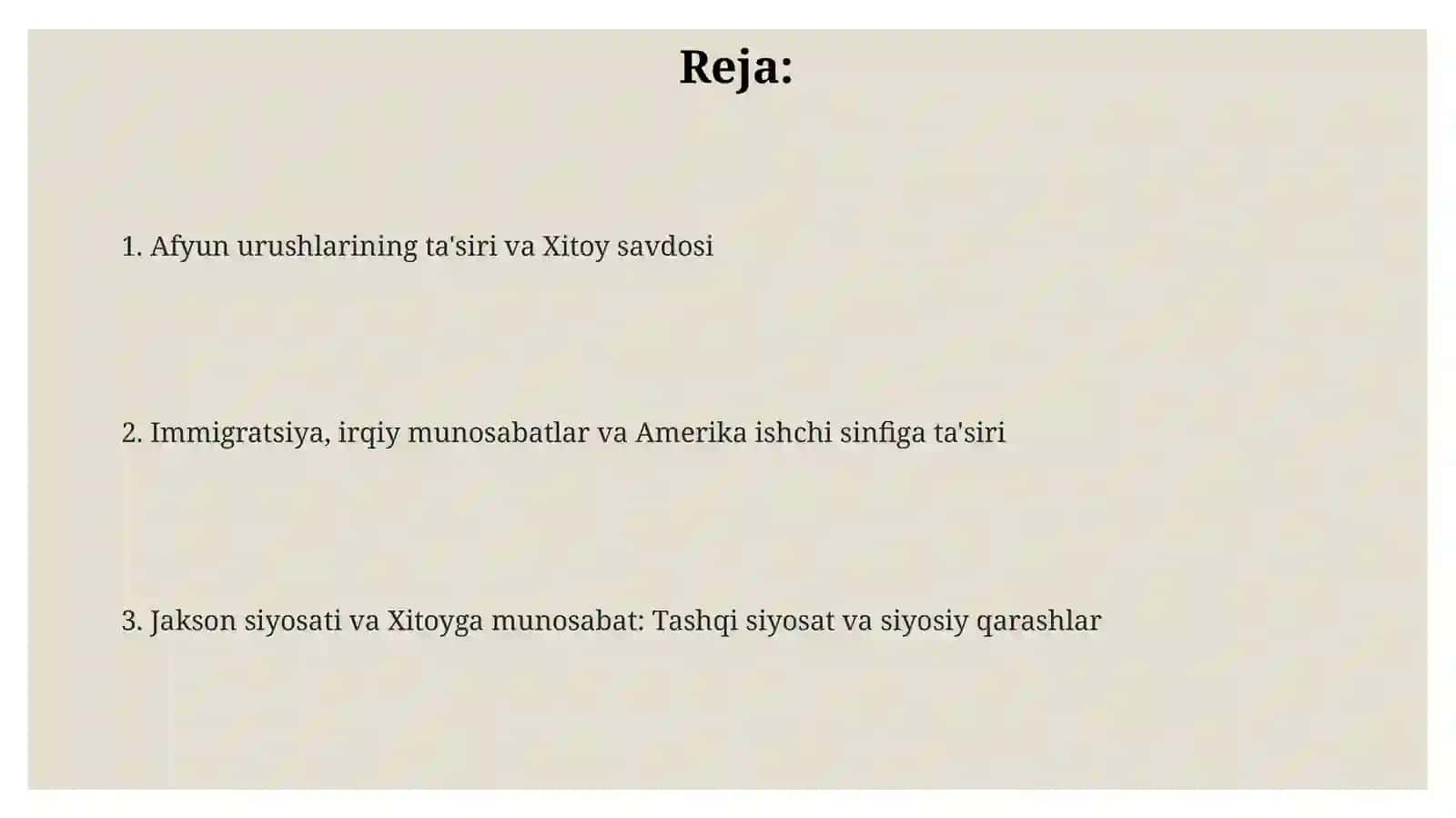 Jekson siyosatida Xitoy roli 2