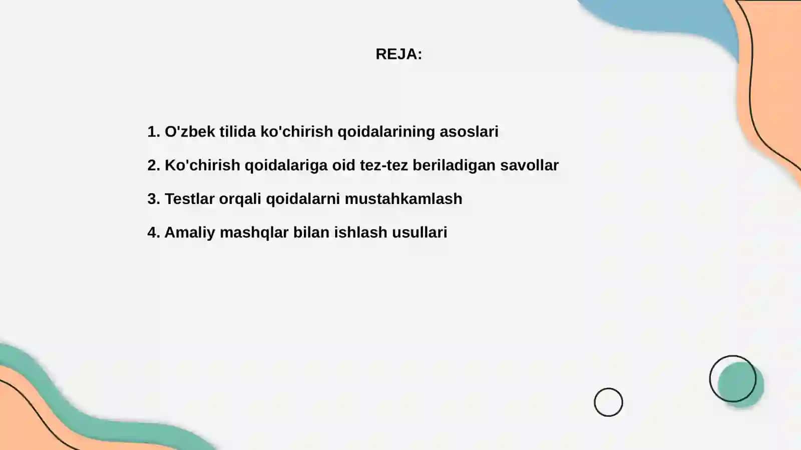 O'zbek tilida ko'chirish qoidalarining asoslari 2