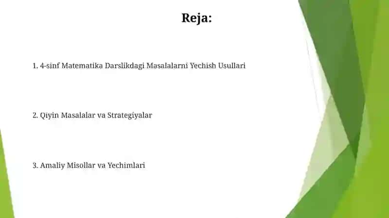 4-sinf Matematika darsligidan masalalar yechish 2