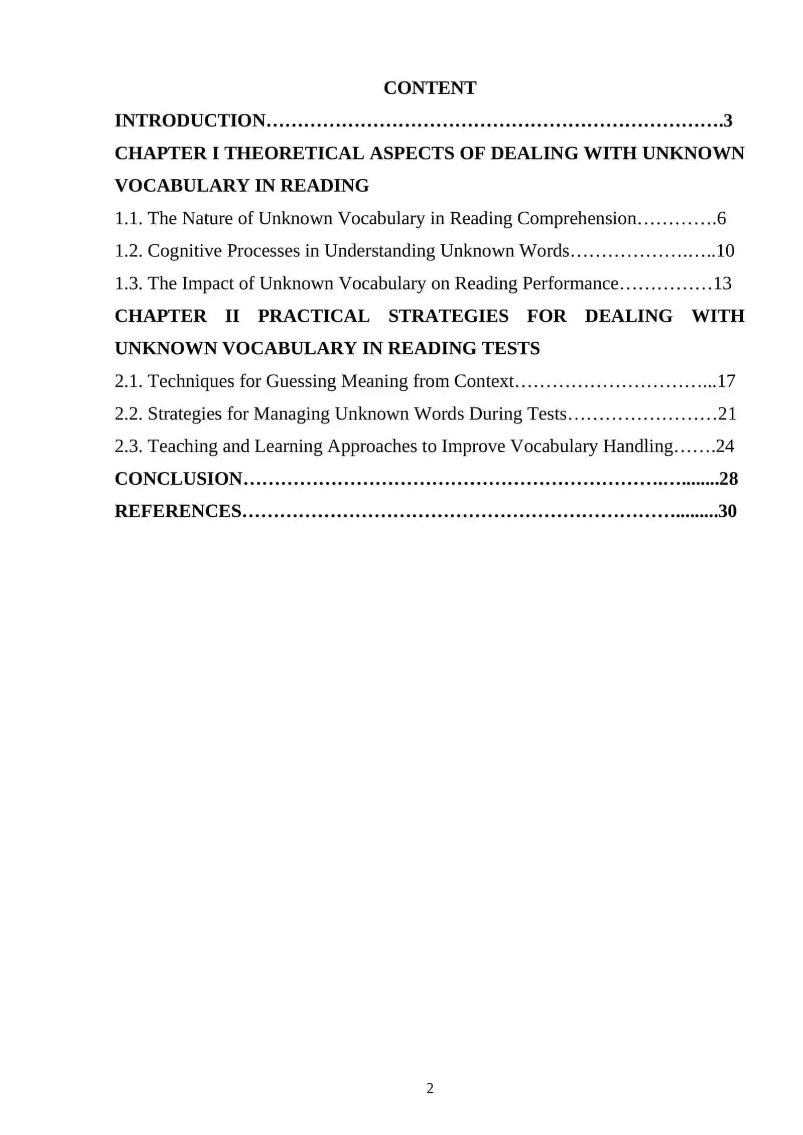 Dealing with unknown vocabulary in reading tests 2