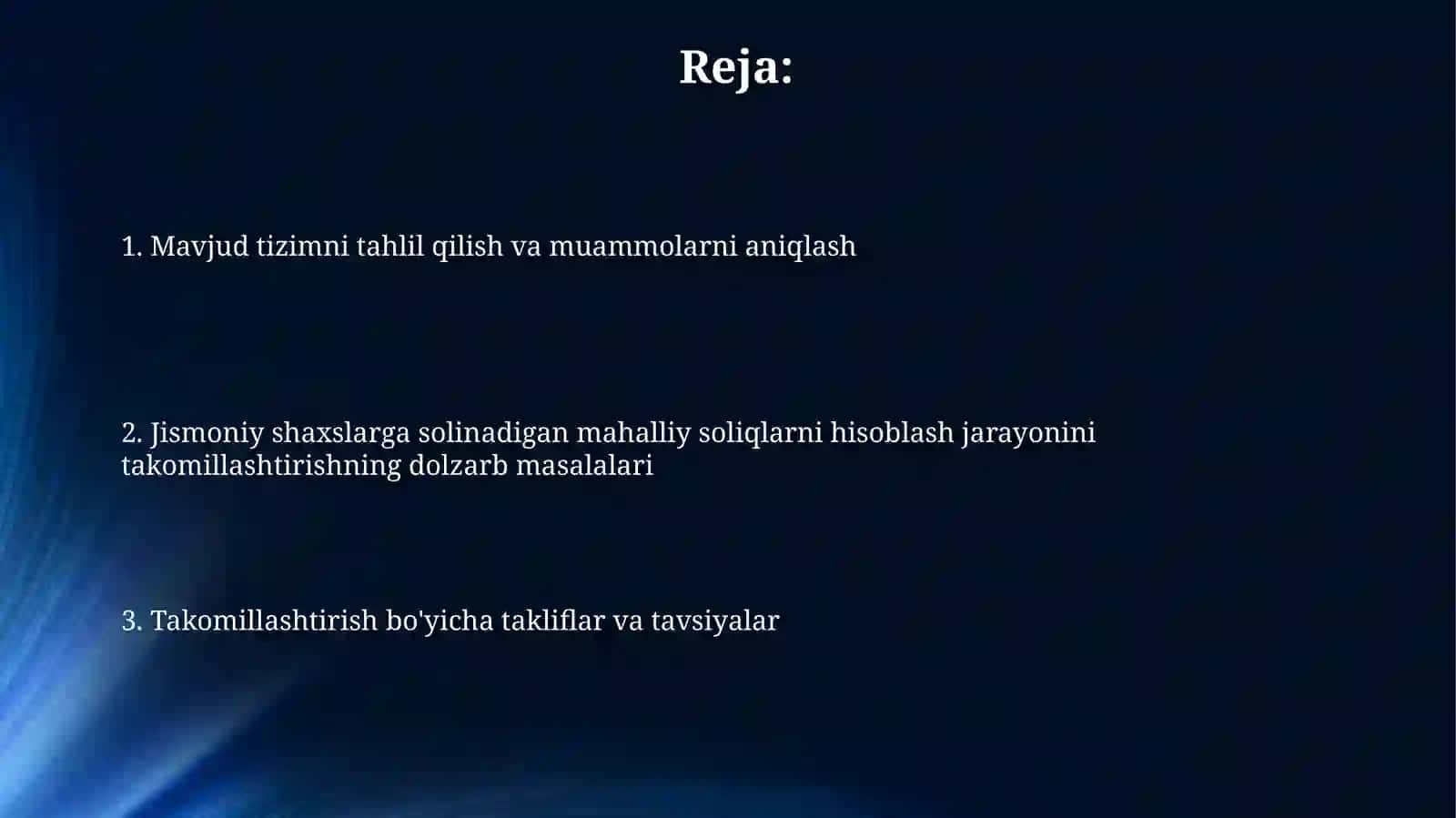 Jismoniy shaxslardan undiriladigan mahalliy soliqlarni hisoblash jarayonini takomillashtirish 2