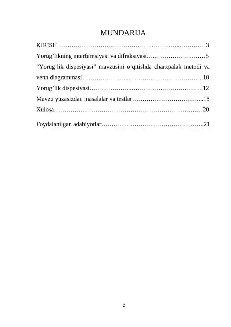 “Yorug’lik dispersiyasi” 2