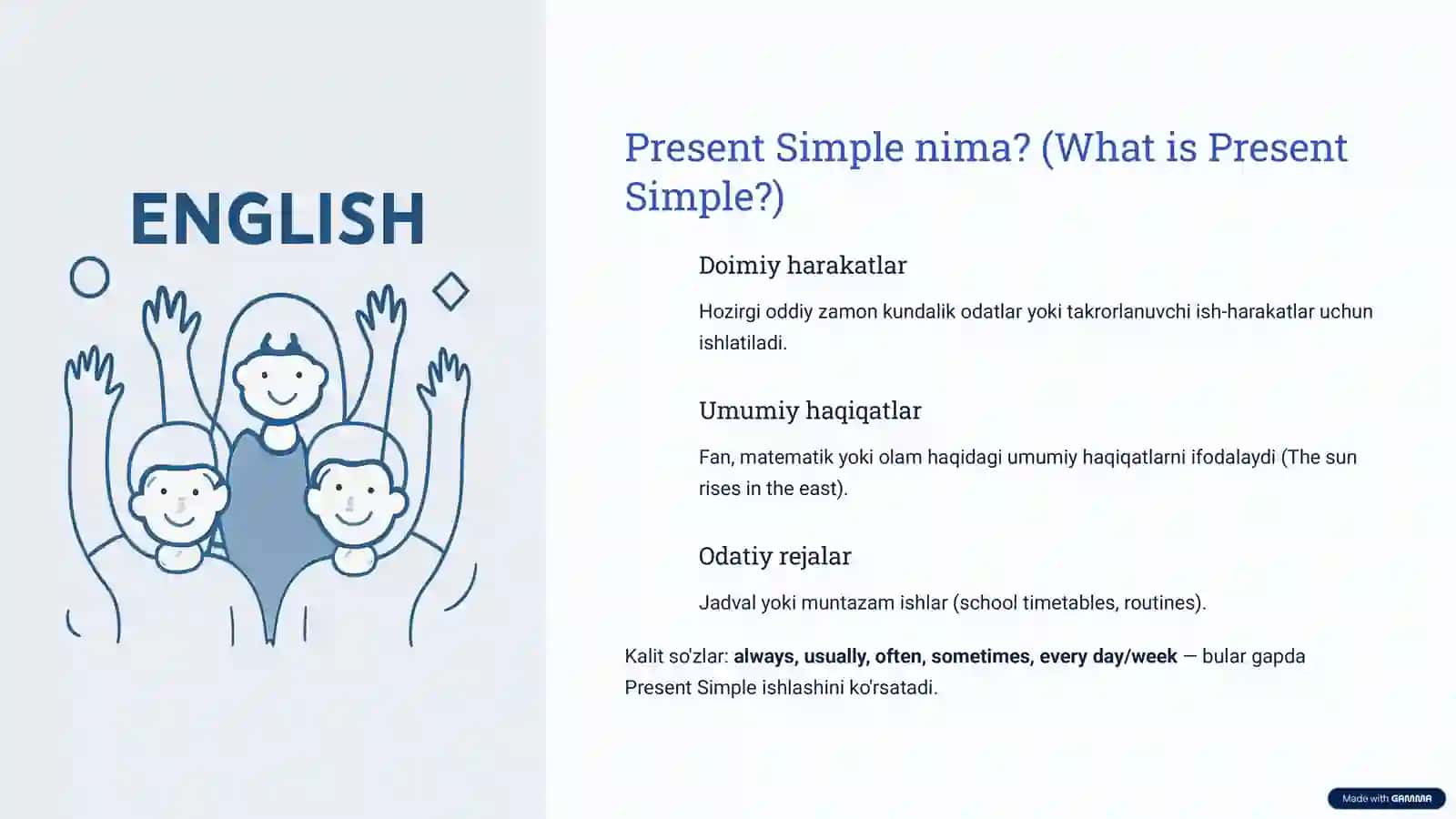 Present-Simple (Hozirgi oddiy zamon) PRESENTATSIYA 2