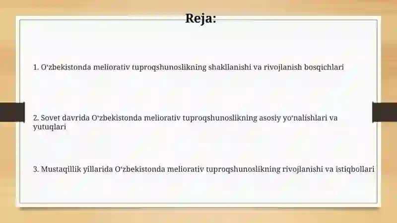 O'zbekistonda meliorativ tuproqshunoslik fanining rivojlanishi 2