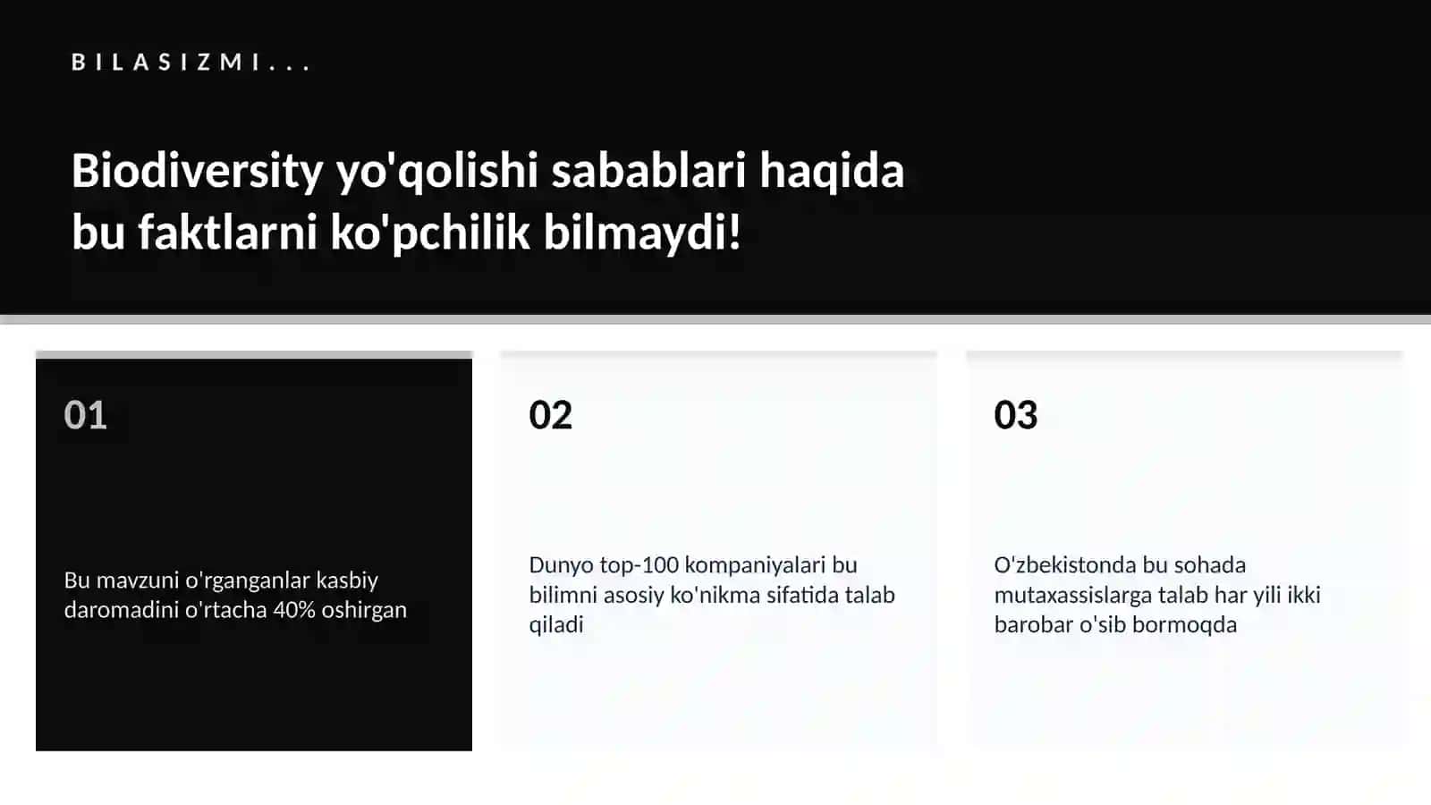 Biodiversity yo'qolishi sabablari 2