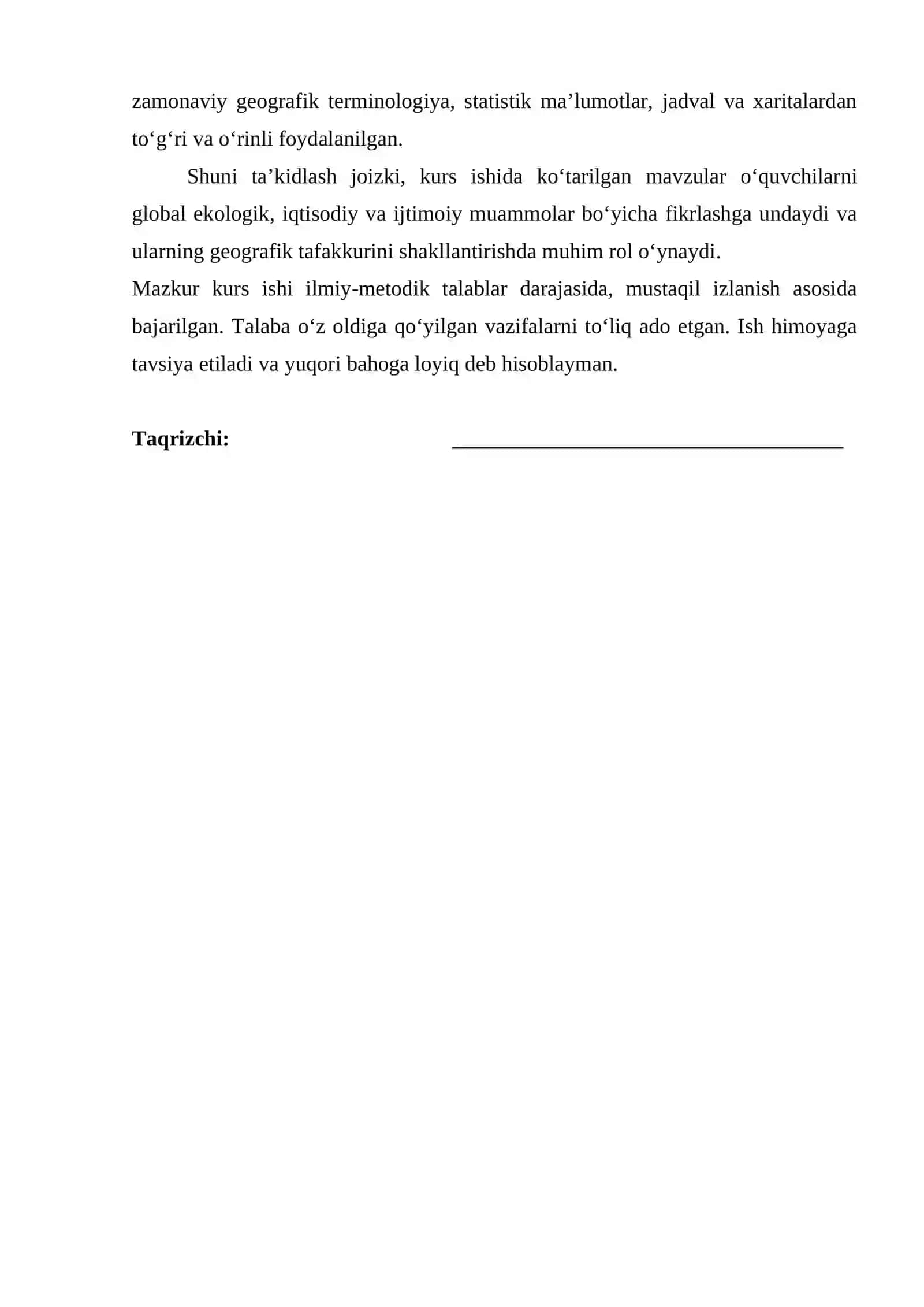 Janubiy Amerika geografiyasi kurs ishi 2