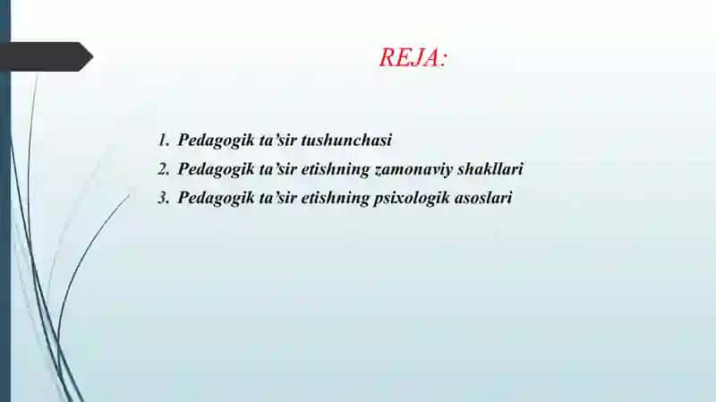 TARBIYAVIY ISHLAR JARAYONIDA QOʻLLANILADIGAN PEDAGOGIK TA’SIR ETISH USULLARI 2