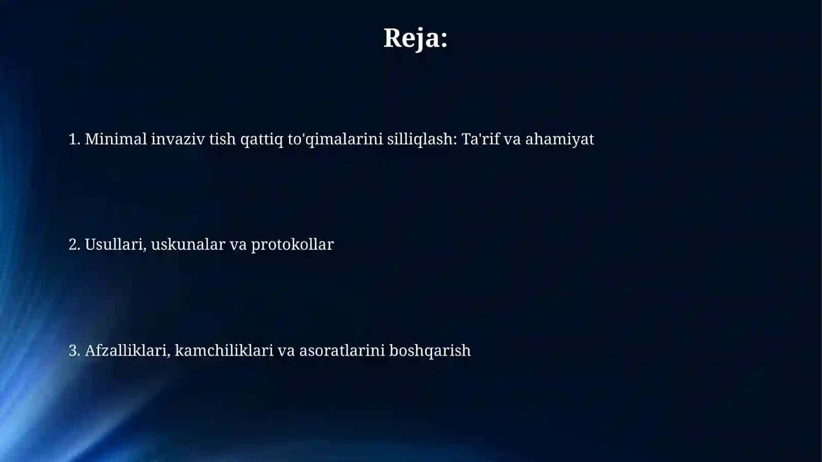 Tish qattiq to'qimasini charxlashning minimal invaziv usullari 2