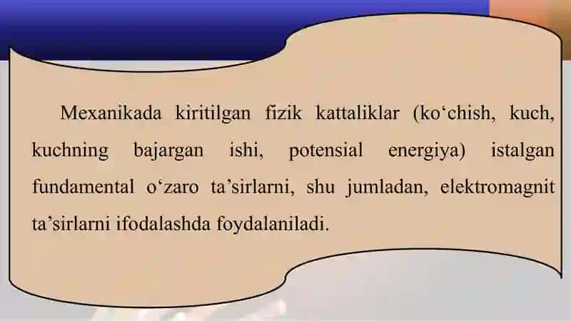 Elektrostatik maydon kuchlarining bajargan ishi. 2