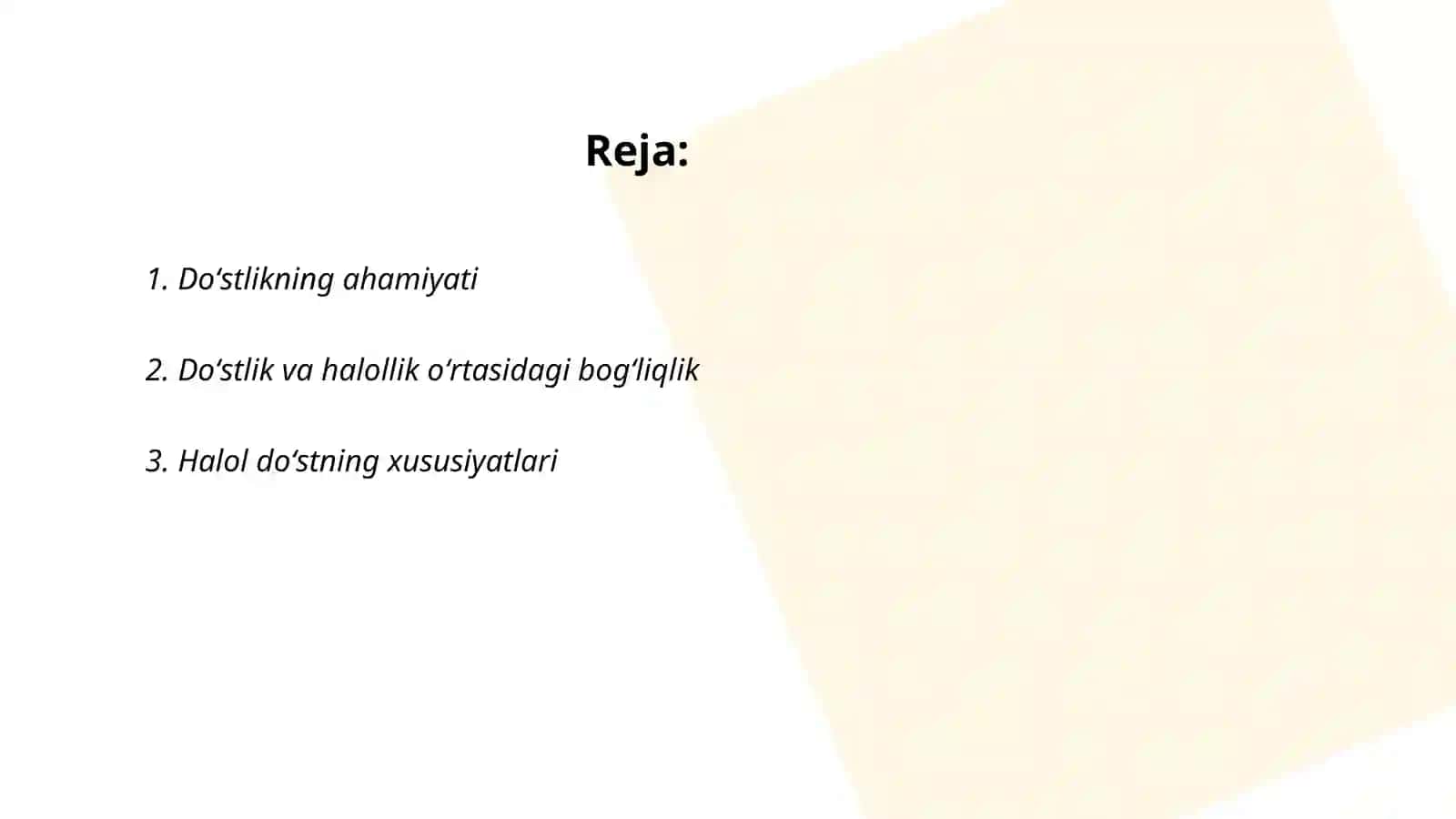 Doʻstlik va halollik 2